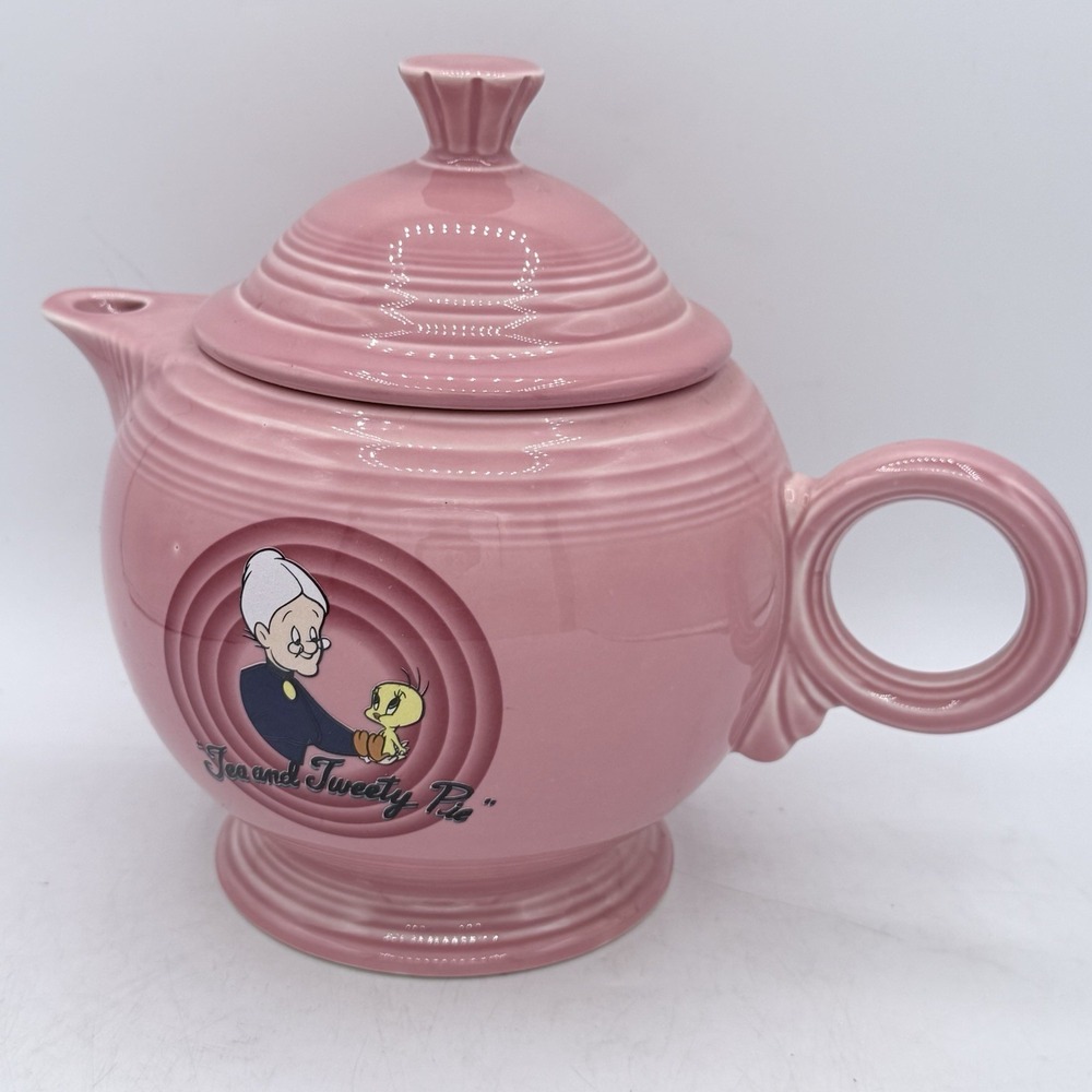 RETIRED FIESTAWARE Tweety Bird Granny Tea Pot 1994 Looney‎ Tunes Fiesta Rose NWT